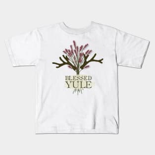 Blessed Yule - Herbs and Antlers Kids T-Shirt